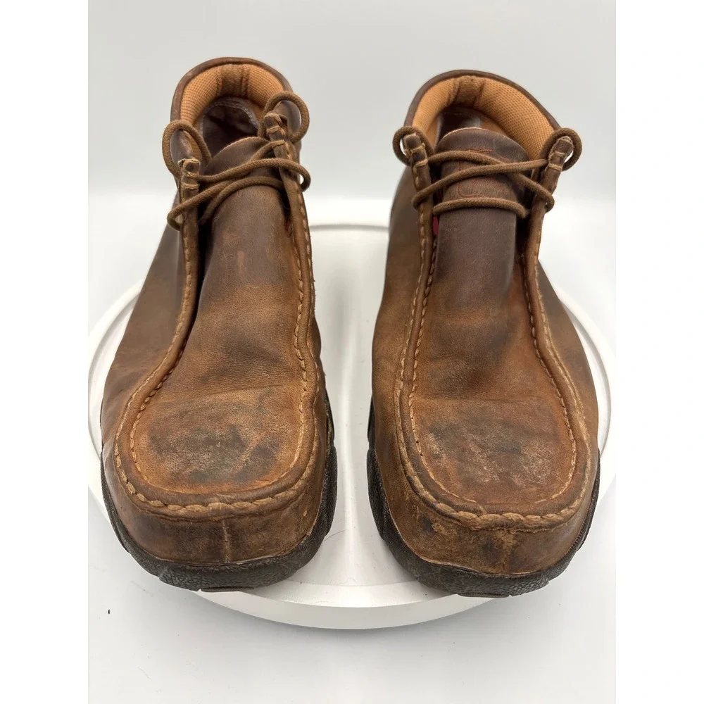 Twisted X Driving Mocs 8 Brown Western Rugged Leather Chukka Shoes Gorpcore Hike